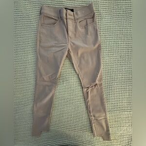 Express Stylish Mauve Distressed Ankle Jeans